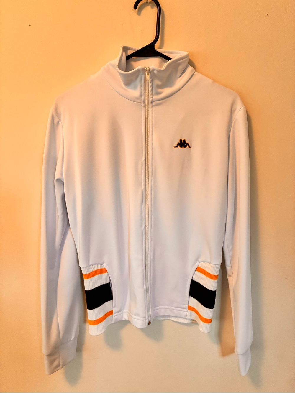 Kappa Kids White Full-Zip Jacket with Orange and Black Trim (Germany)
